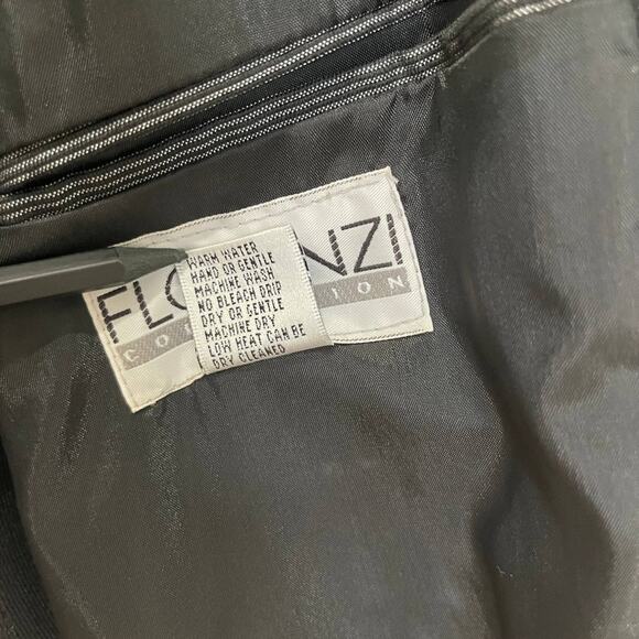 FLORENZI Collection Vintage 80s 90s Black Gray Blazer Jacket Size XL - Picture 13 of 13